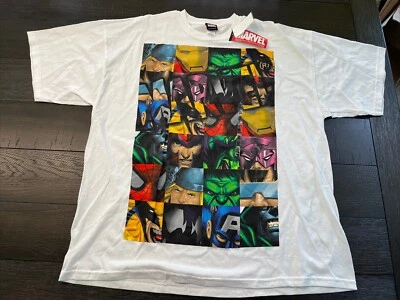 Marvel Heroes Villains White Short Sleeve Shirt Size 2XL Hulk Thor Venom Doc Oc - Image 1 of 4