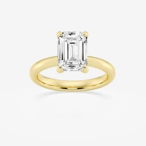 3 ctw Emerald Lab Grown Diamond Solitaire Engagement Ring IGI 14k - Picture 1 of 10