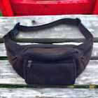 R. Bag Fanny Pack Leather Extra Zipper Four Pockets Brown Adjustable Strap