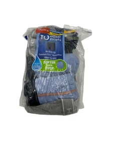 Hanes Boys Tagless Boxer Briefs 9 Prs Cotton Size Sz L Large Lg 12-14 Multicolor - Picture 1 of 3