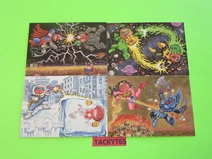 2014 GARBAGE PAIL KIDS SERIES 2 COLLECTOR ED. SUPERHERO BATTLE CARDS SET 1-4 NEW - Picture 1 of 3