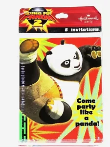 KUNG FU PANDA-2 - 8-INVITATIONS WITH ENVELOPES , MULTI-COLOR PARTY SUPPLIES - Picture 1 of 2