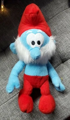 Vintage Papa Smurf 2010 12" Blue Red Plush Stuffed Animal Toy - Image 1 of 4