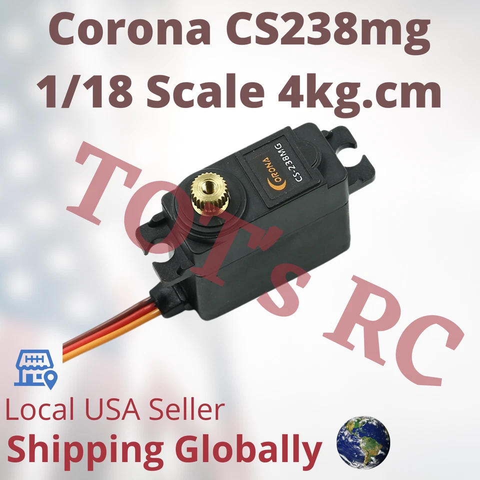 Corona CS238MG Analog Metal Gear Servo 4.0kg Monster Plane Servo Pack 22g 1/18 - Image 1 of 4
