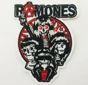 RAMONES IRON ON SEW ON EMBROIDERED PATCH BIKE MC MUSIC PUNK ROCK VEST JACKET - Bild 1 von 1