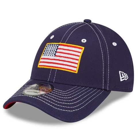 Men's New Era Navy JR Motorsports Flag Snapback Adjustable Hat Cover