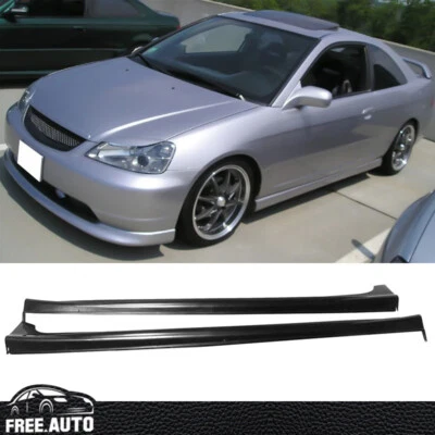 侧裙 适合 01-05 本田 Civic Type-A RS 风格 摇杆面板 唇部分离器 PU — 第 1/2 张图片
