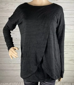 Ingrid & Isabel Tunic XS Solid Black Oversized Stretch Rayon Blend Petal Wrap - Picture 1 of 12