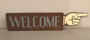 Open Road Brands WELCOME Vintage Style Metal Wall Sign 16.5” X 4” - Picture 1 of 7