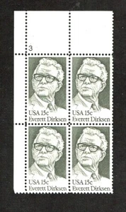 1981 U.S Commem 15c Everett Dirksen Plt#Blk of 4 Sc#1874 M/NH/OG GEM! - Picture 1 of 1
