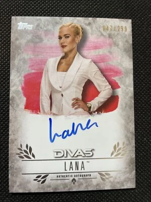 2016 Topps WWE Undisputed /299 Lana #UA-LA Auto CJ Perry AEW - Image 1 of 2