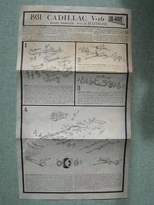 MAQUETTE MODEL : PLAN MONTAGE / ASSEMBLY PLAN : JO-HAN CADILLAC V 16 1931 SPORT - Imagen 1 de 1