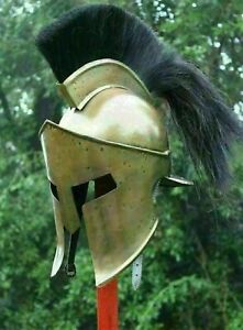 Medieval King Leonidas Antique Helmet 300 Spartan Armor Gift For Wood stand Gift