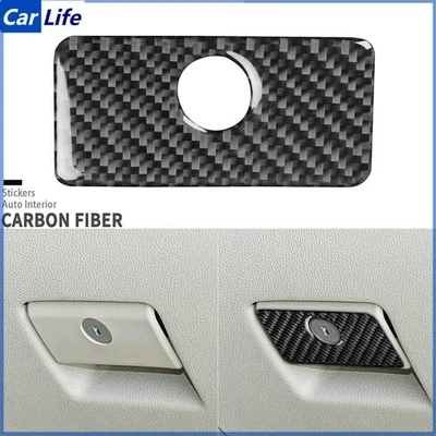 Cubierta de manija de guantera copiloto de fibra de carbono real para Cadillac SRX 2010-16 Foto 1 de 4