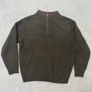 Suéter LL Bean Waterfowl Para Hombres Grande Reg Sable Verde 100% Lana Merino Corderos - Imagen 1 de 11