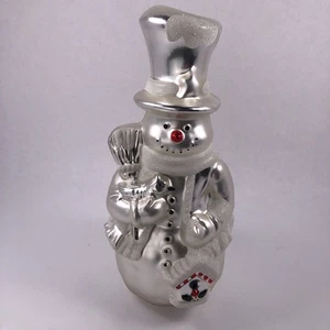 Mundgeblasenes bemaltes Quecksilber Glas 12 Zoll Vintage Schneemann Weihnachten Wohndeko - Bild 1 von 7