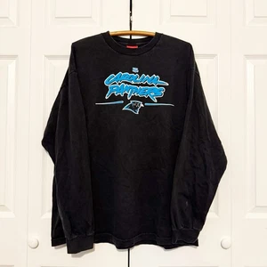 Vintage Y2K Carolina Panthers Langarm T-Shirt Gr. 2XL XXL Schwarz Logo Tee  - Bild 1 von 6
