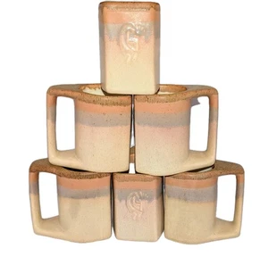 Vtg Rodolfo Padilla Mugs x6 Side Stack Mexico Pottery Kokopelli Mug MCM Signed - Picture 1 of 18