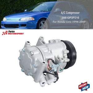 For Honda Civic 1994 1995 1996-98 1999 2000 1.6L 38810P06A06 A/C Compressor - Picture 1 of 12