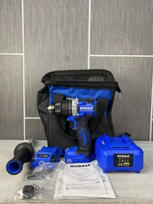 Kobalt 24V Max 24Volt 1/2" Variable Speed Brushless Hammer Drill Kit KDD 124B-03 - Image 1 of 4