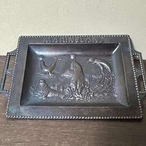 Kleines Vintage Kupfer Marineland Souvenir Tablett (Made in Japan) - Bild 1 von 4