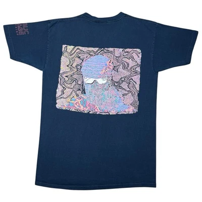 Vintage 1990s Public Image Clothing Trippy Psychedelic Graphic T-Shirt Sz L - Image 1 of 4