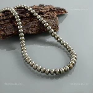 Collar con cuentas de curación de dinero esposa pirita natural rondelle de plata de ley 925 - Imagen 1 de 8