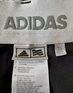 ADIDAS Men’s size 36 Golf Shorts Black Flat Front Spandex & Pockets With Logos - Picture 1 of 14
