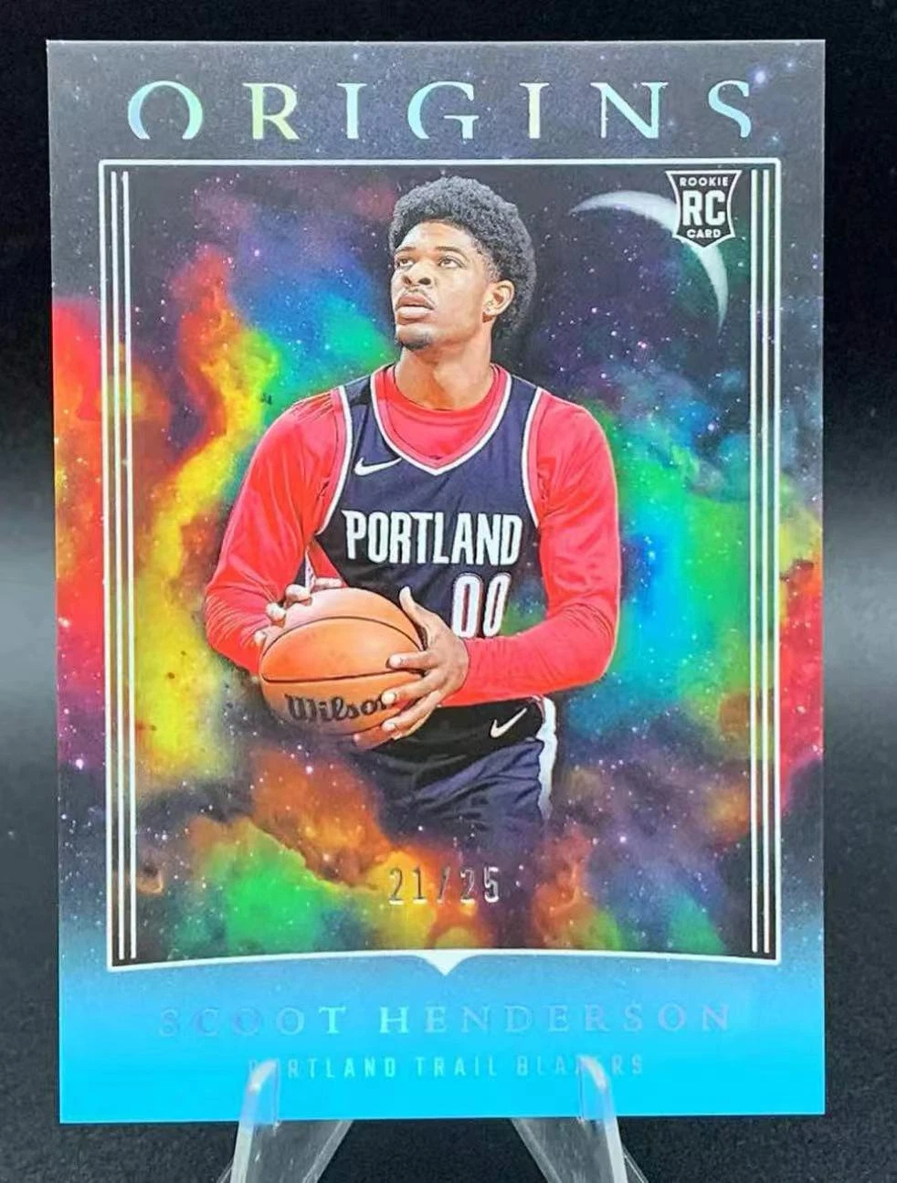 Scoot Henderson 2023-24 Panini Origins 21/25 Turquoise RC Blazers #17