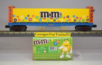 MTH RAILKING 3-RL O GAUGE MARS M&MS BULKHEAD FLAT CAR W/LUMBER LOAD 30-76415 NIB - Image 1 of 4