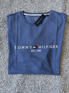 Tommy Hilfiger Mens Blue Graphic Regular Fit Tee Shirt (XL)