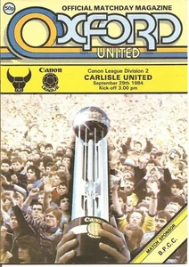 Oxford United v Carlisle United 29-9-1984 Division 2 Match Programme 84/85 - Picture 1 of 1