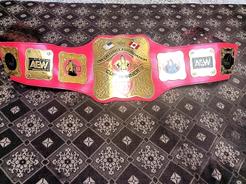Owen Hart Cup Winner  Championship Title Genuine Leather  wrestling 2mm brass Cover
