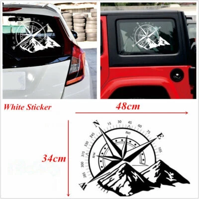 Calcomanía adhesiva tótem brújula blanca para capós de vidrio para ventana SUV todo terreno Foto 1 de 4