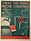 Vintage 1942 TWAS THE NIGHT BEFORE CHRISTMAS 1942 Sheet Music Song Darby santa