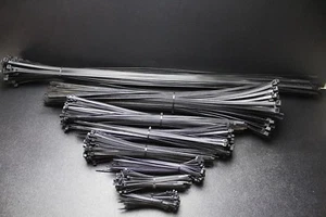 2400 PK 4 6 8 11 14 18 24 36 INCH ZIP TIES 300 EACH NYLON BLACK 40 LB WIRE CABLE - Picture 1 of 4