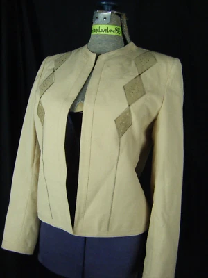 Chaqueta ADOLPH SCHUMANN PARA LILLI ANN De Colección Años 80 Beige Parcheada Ligera-Busto 36/XS Foto 1 de 4