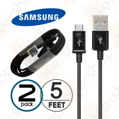 2x Cable de Carga de Datos Micro USB 5 pies Original Samsung para Galaxy S7/S6/S5/Note6/5 Foto 1 de 4