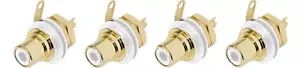 (4 PACK) REAN NYS367-9 RCA Panel Mount Jack w/ Gold Plated Contacts - WHITE - Picture 1 of 1