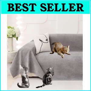 Waterproof Cat Scratch Sofa Cover - Anti-Slip 3 Cushion Protector, Gray 134"X71" - Picture 1 of 12