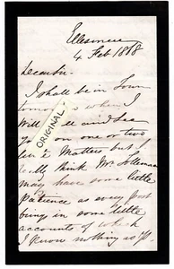 ELLESMERE SALOP SHROPSHIRE VINTAGE ORIGINAL MANUSCRIPT LETTER 1868 W.W. COOLEY  - Picture 1 of 2