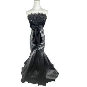 Blondie Nites, true size 4, tag says size 9, fish tail metallic gray gown, Prom - Picture 1 of 16