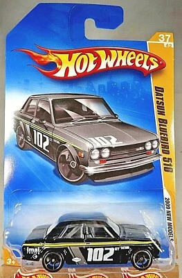 2009 Hot Wheels #37 New Models 37/42 DATSUN BLUEBIRD 510 Black Variation wBlkOH5 - Image 1 of 4