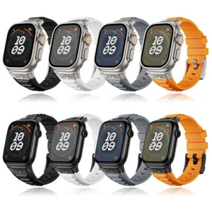 Silikon Gummi Sport Armband Armband für Apple Watch 9 8 7 6 5 SE Ultra 2 44/45/49mm - Bild 1 von 49