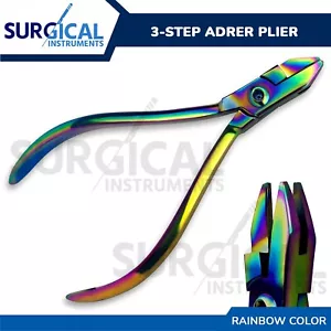 3 Prong Aderer Pliers Orthodontic Dental Instruments Rainbow Color German Grade - Picture 1 of 8