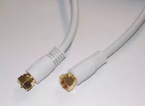 2,5m SAT-KABEL - 2x F-Stecker - vergoldet - doppelt abgeschirmt - koax. weiss - Picture 1 of 1