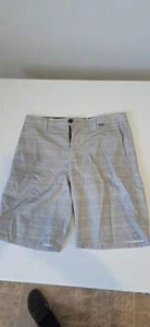HURLEY Mens 31 Gray Blue White Striped Board Surf Skate Casual Shorts - Picture 1 of 3