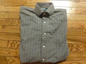 Men's Polo by Ralph Lauren Regent Purple Checked Dress Shirt, Size 15.5 Medium - Picture 1 of 6