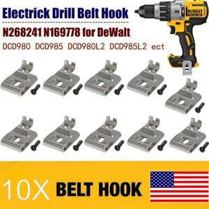 10 PCS Drill Belt Clip Hook For DEWALT 20V Max Tool DCD740B DCD740B-B3 DCD771C2 - Picture 1 of 11