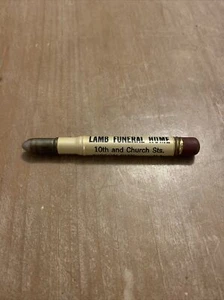VINTAGE BULLET PENCIL LAMB FUNERAL HOME 10th and Church Sts. GIBSON CITY, ILL - Picture 1 of 5